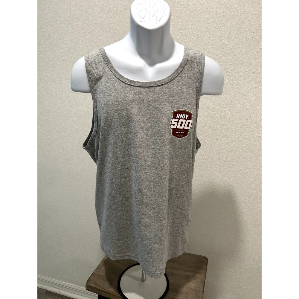 Indianapolis Mens Tank Top Indy 500 Champs Heather Gray Medium Racing Shirt New